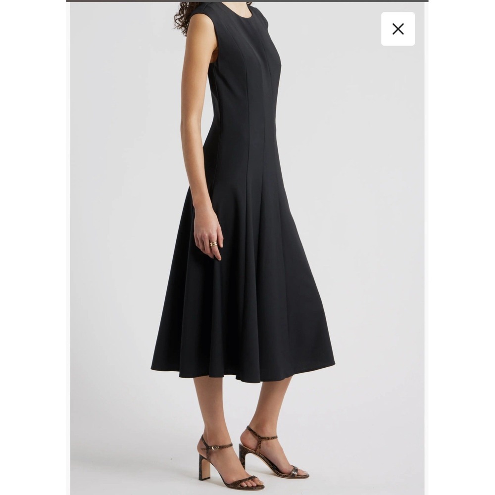 Nordstrom Black Midi Fit-and-Flare Dress